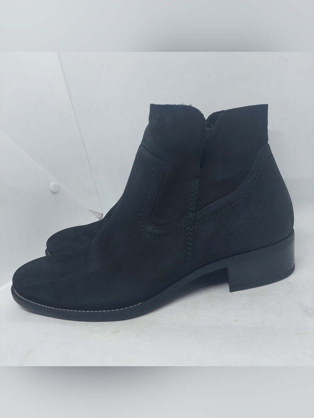 PAUL GREEN Boston Bootie Black Nubuck Leather Casual Shoes Womens Sz UK 5.5 US 8